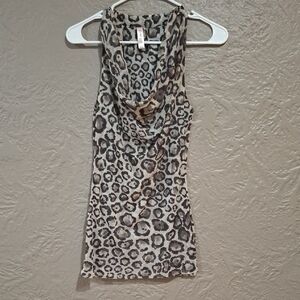 Sweet Pea Brown and Black Fitted Sleeveless Tank Top